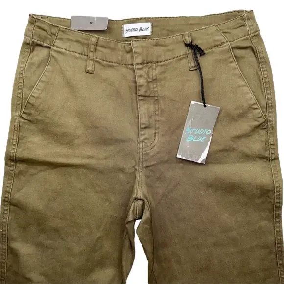 STUDIO BLUE Women's size 29 Military Olive mid-rise skinny pants NWT